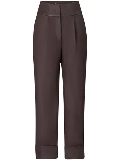 Silvia Tcherassi Moad Cropped Trousers In Brown