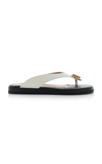 Simkhai Asher Leather Thong Sandals In White