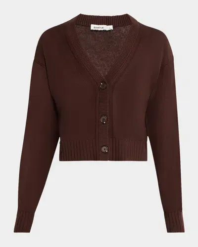 Simkhai Cashmere Cropped Cardigan In Chocolate