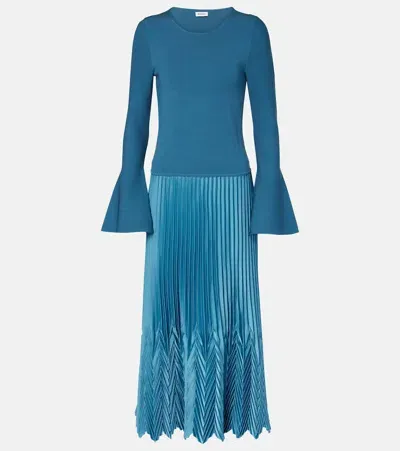 Simkhai Damoni Pleated Midi Dress In Blue