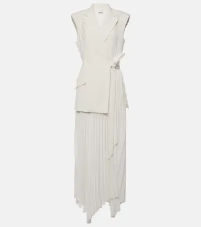 Simkhai Helena Pleated Wrap Dress In White