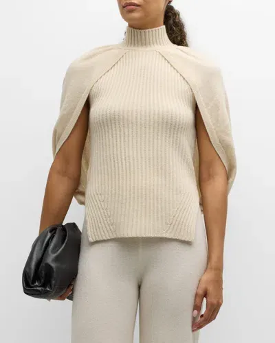 Simkhai Jeannie Cashmere Turtleneck Cape Tank Top In Sand