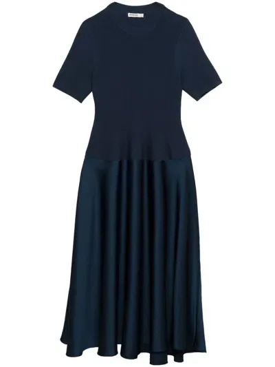 Simkhai Marionne Knitted-panel Midi Dress In Blue