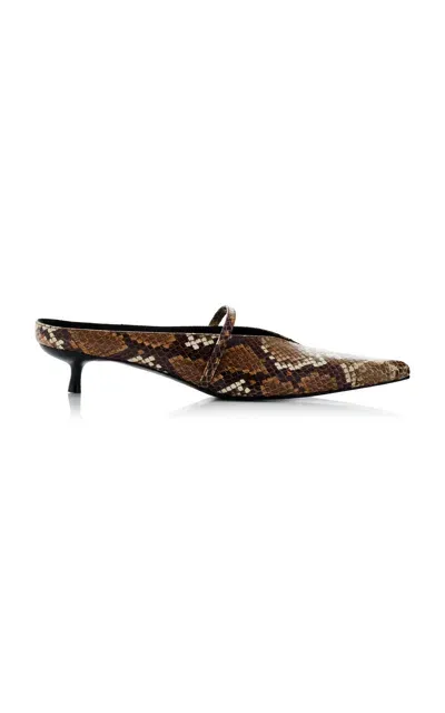 Simkhai Snake-effect Leather Mules In Animal