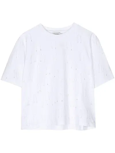 Simkhai Amaru String-embellished T-shirt In White