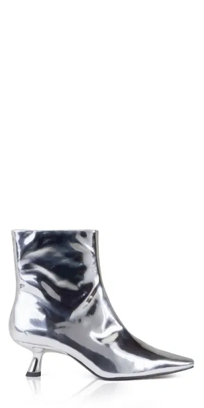 Simon Miller Chrome Kuki Ankle Boot In Silver