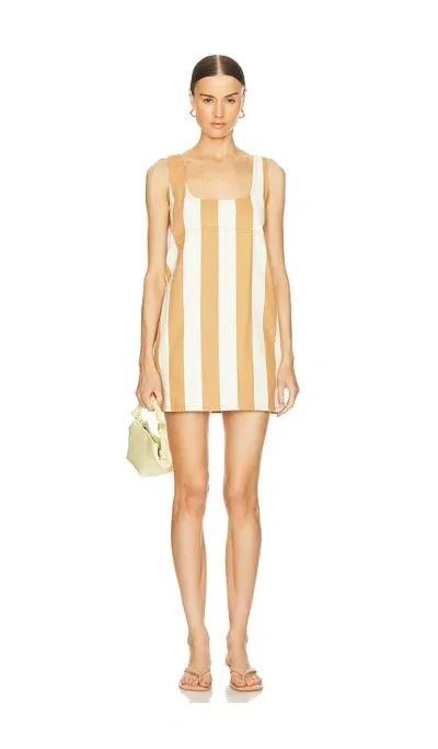 Simon Miller Sahara Striped Denim Dress In White