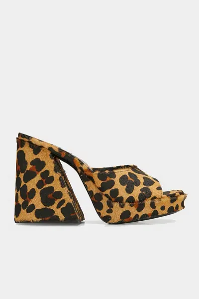 Simon Miller Slice Heel Platform In Cheetah Scramble In Brown