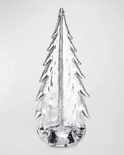 Simon Pearce Vermont Crackle Evergreen Glass Tree, 14" In Clear