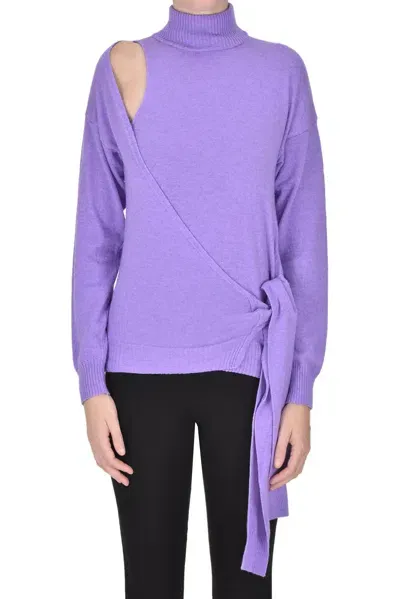 Simona Corsellini Cut-out Pullover In Lilac