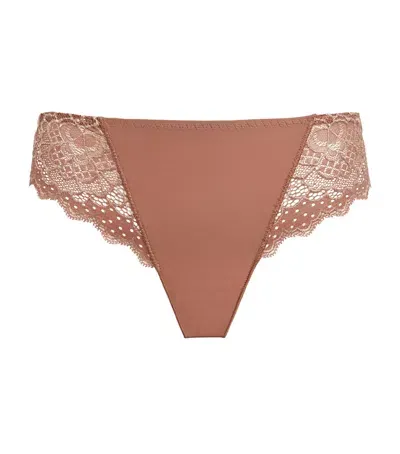 Simone Perele Caresse Lace Tange In Brown