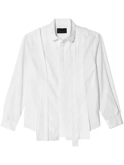 Simone Rocha Asymmetric-panel Cotton Shirt In 白色