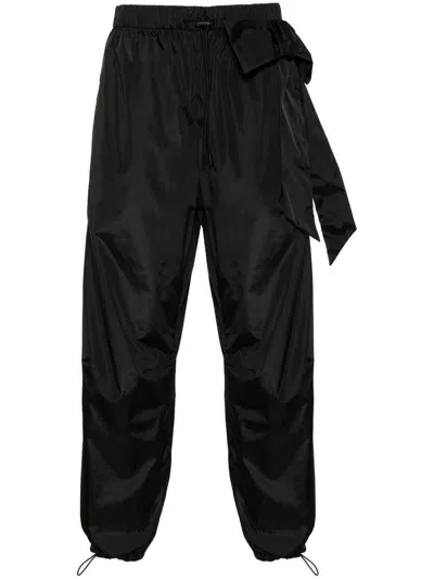 Simone Rocha Elasticated-waistband Tapered Trousers In Black