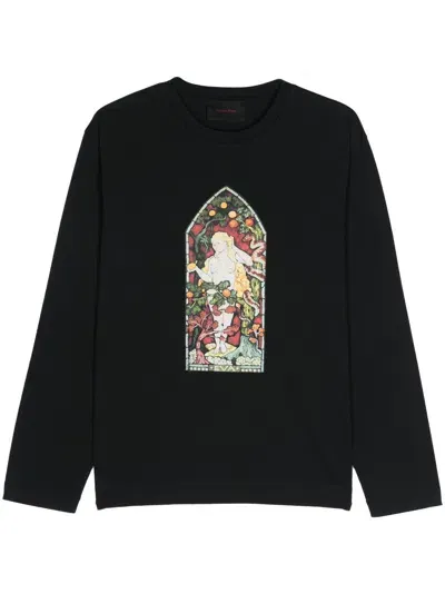 Simone Rocha Stained Glass-print Cotton T-shirt In Black