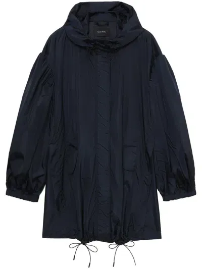 Simone Rocha Button Placket Trapeze Parka In Blue