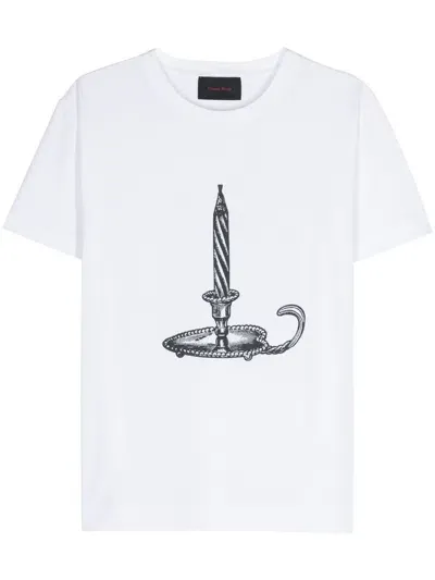 Simone Rocha Candle-print Cotton T-shirt In White