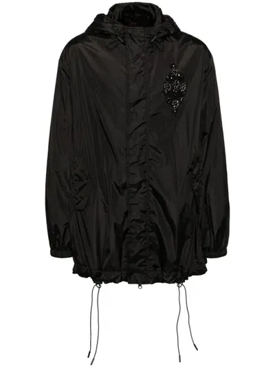 Simone Rocha Embellished Parka In Black