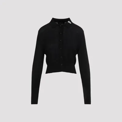 Simone Rocha Merino And Silk Cardigan In Black