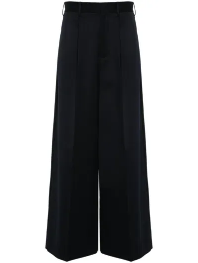 Simone Rocha Pleated Wide-leg Trousers In Blue