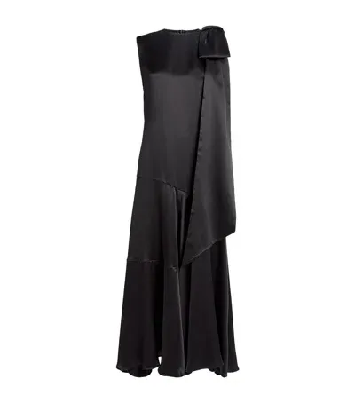 Simone Rocha Silk Bow-detail Maxi Dress In Black