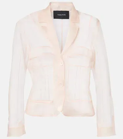 Simone Rocha Silk Organza Blouse In Pink