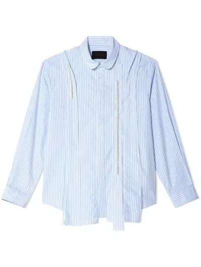 Simone Rocha Striped Cotton Shirt In Blue