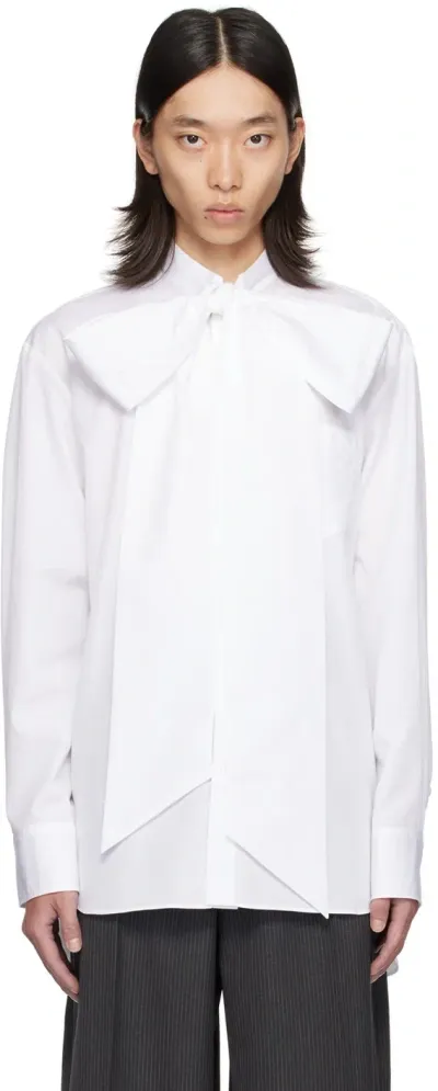 Simone Rocha White Front Bow Easy Shirt