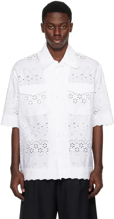 Simone Rocha White Relaxed Shirt In White/white