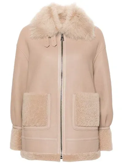 Simonetta Ravizza Leather Jacket In Neutrals