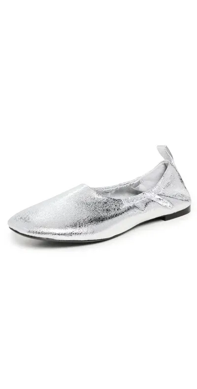 Simonmiller Crinkle Metallic Riad Flats Silver