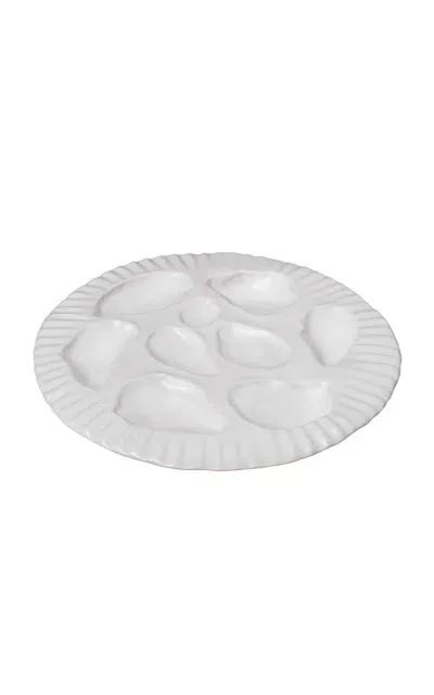 Sin Ceramic Oyster Plate In White