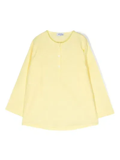 Siola Babies' Button Fly Long-sleeve Top In Yellow