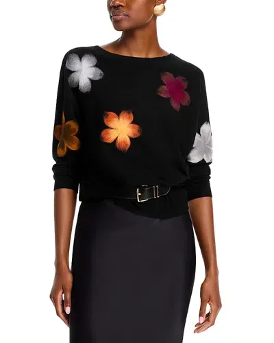 Sioni Floral Dolman Sleeve Sweater In Black