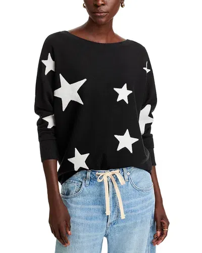 Sioni Textured Star Sweater In Black/ Eggshell