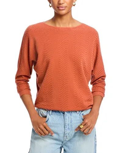 Sioni Wavy Texture Dolman Sleeve Sweater In Glazed Ginger