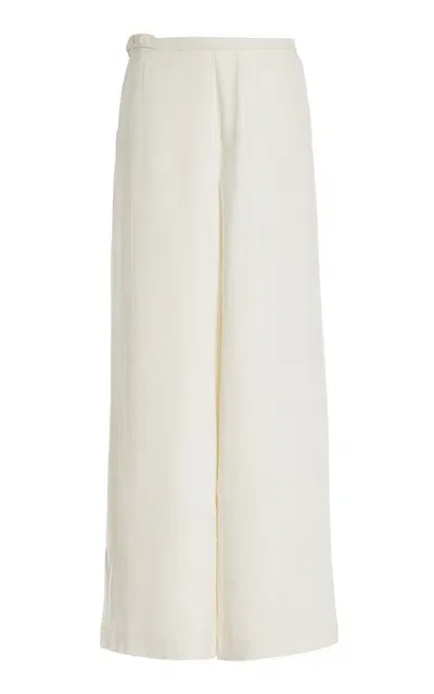 Sir Dorian Linen-blend Wide-leg Pants In Ivory