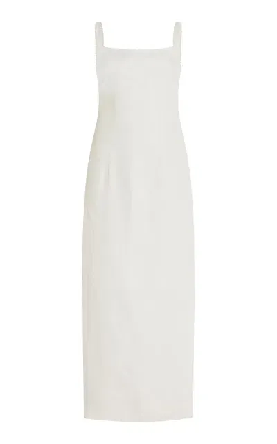 Sir Primrose Linen Midi Dress In Ivory