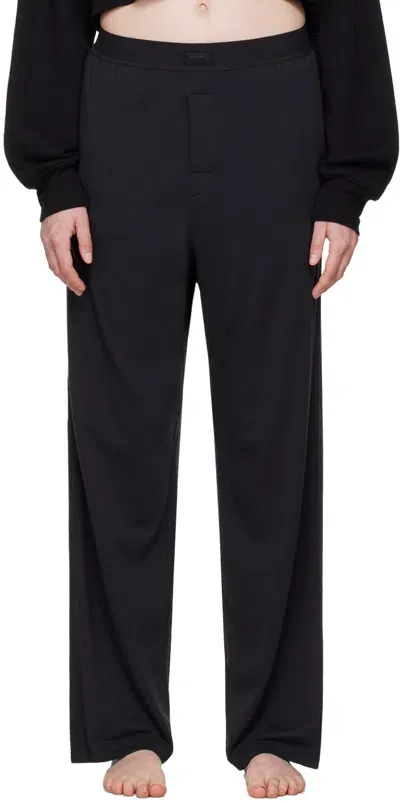 Skims Black Boyfriend Loose Lounge Pants In Onyx