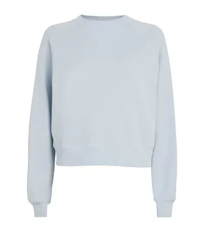 Skims French Terry Cropped Sweatshirt In Blue