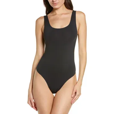 Skims Soft Smoothing Seamless Thong Bodysuit In Onyx