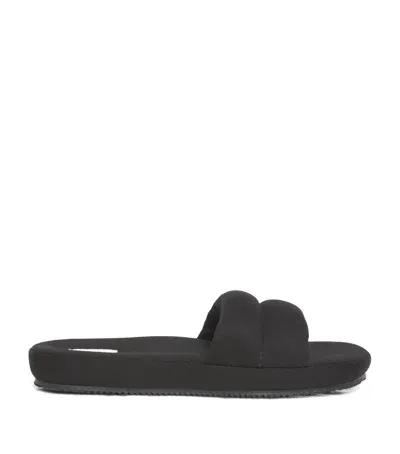 Skin Cotton Parker Padded Slippers In Black