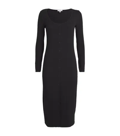 Skin Long-sleeve Noreen Midi Dress In Black