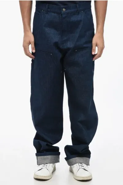 Sky High Farm Regular Fit Jeans With Maxi Patches 25cm In Blue