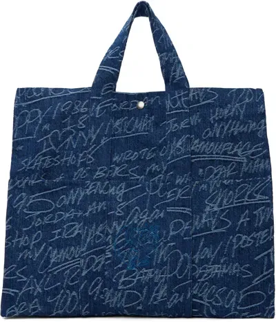 Sky High Farm Workwear Blue Ks Graffiti Denim Tote