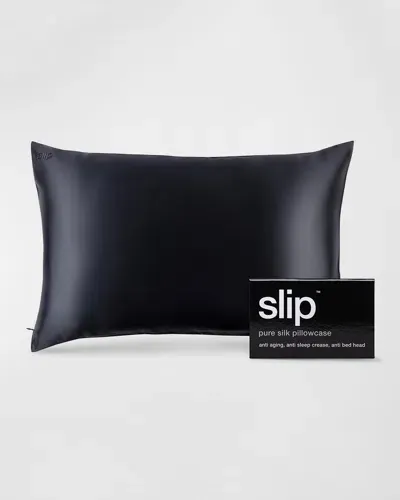 Slip Silk Queen Pillowcase In Black