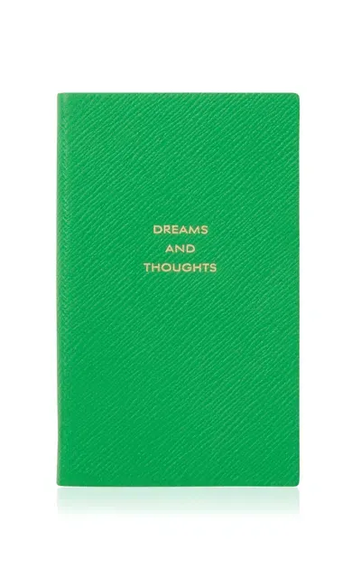 Smythson Dreams And Thoughts Leather Notebook In Green