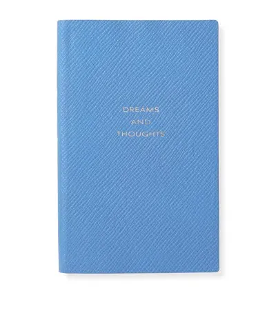 Smythson Dreams And Thoughts Panama Notebook In Blue