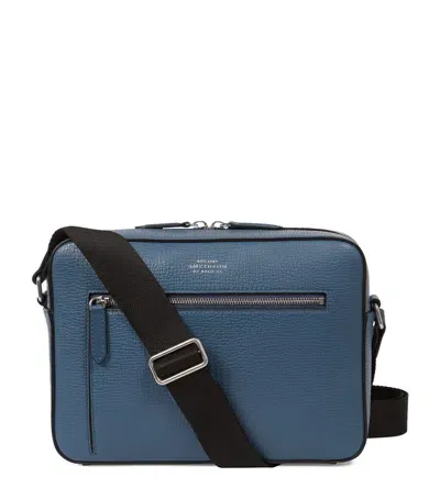 Smythson Leather Cross-body Bag In Blue