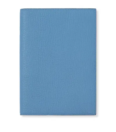 Smythson Leather Evergreen Refillable Notebook In Blue