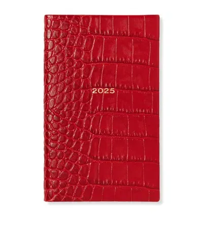 Smythson Leather Mara A6 2025 Diary In Red